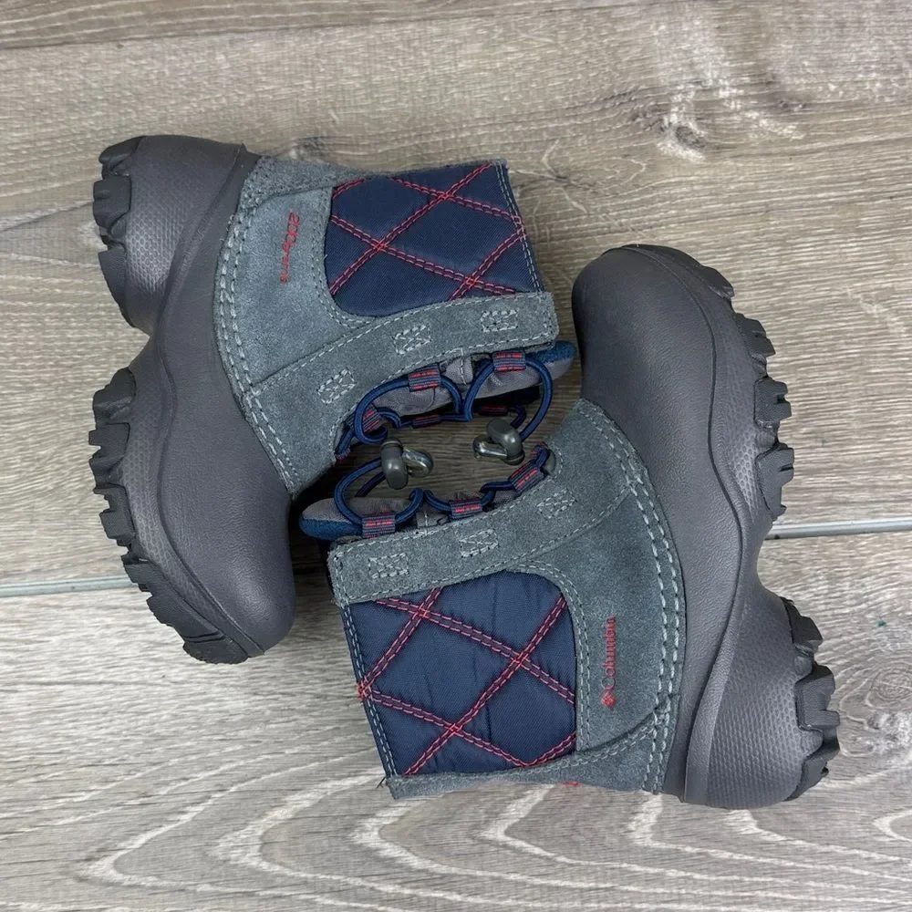 Columbia Rope Tow II Waterproof Warm 200g Toddler Boy Sz 10 Gray Navy Snow Boots